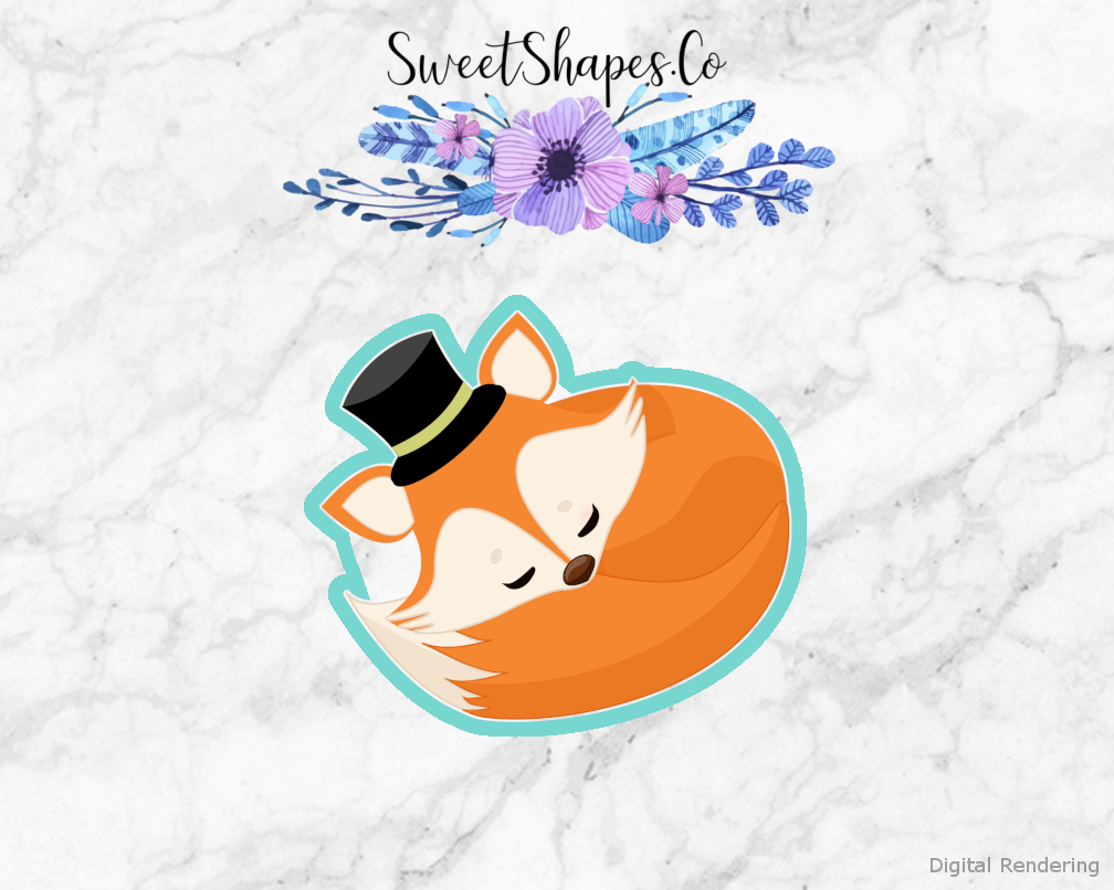 Sleeping Fox With Hat Cookie Cutter