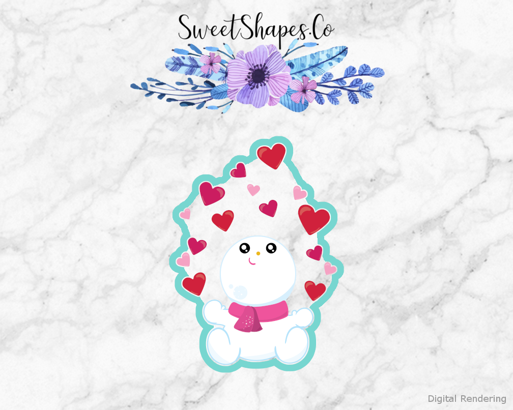 Snowman With Hearts Cookie Cutter