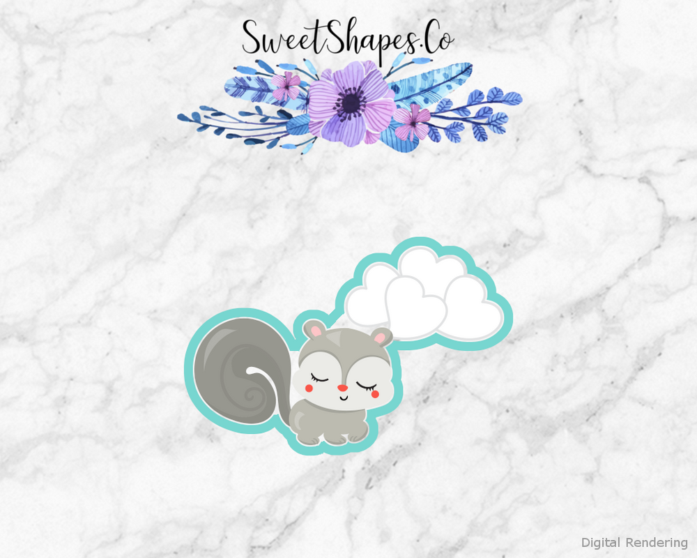 Squirrel With Hearts Cookie Cutter