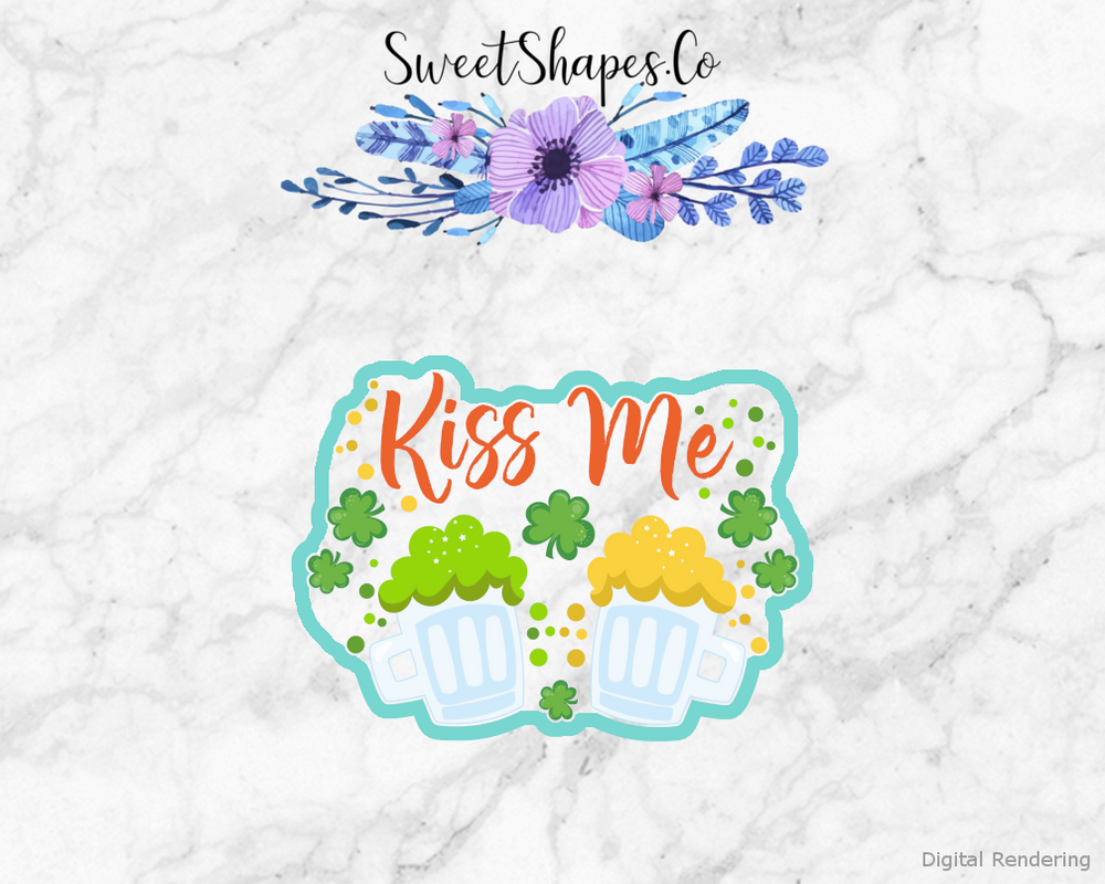 St Patricks Day Kiss Me Plaque Cookie Cutter