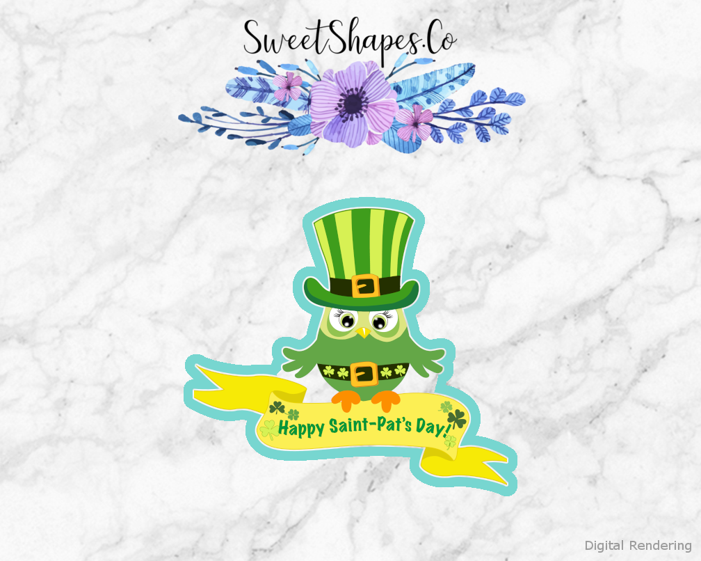 St Patricks Day Owl 4 Cookie Cutter
