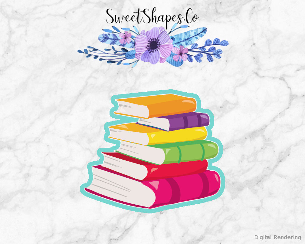 Book Stack Cookies Stack Of Books 1 Cookie Cutter – SweetShapes.Co