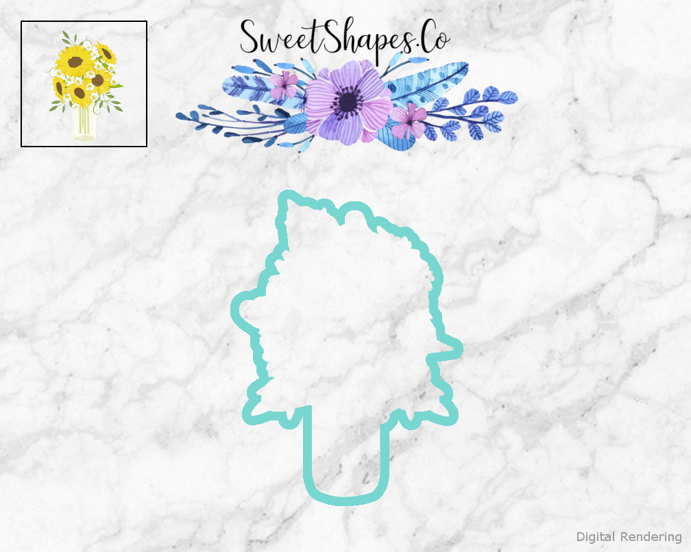 Sunflower Bouquet In Vase Cookie Cutter