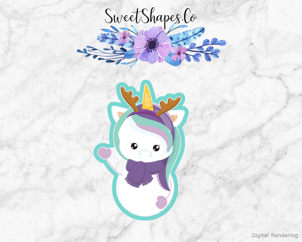 Unicorn Snowman Cookie Cutter