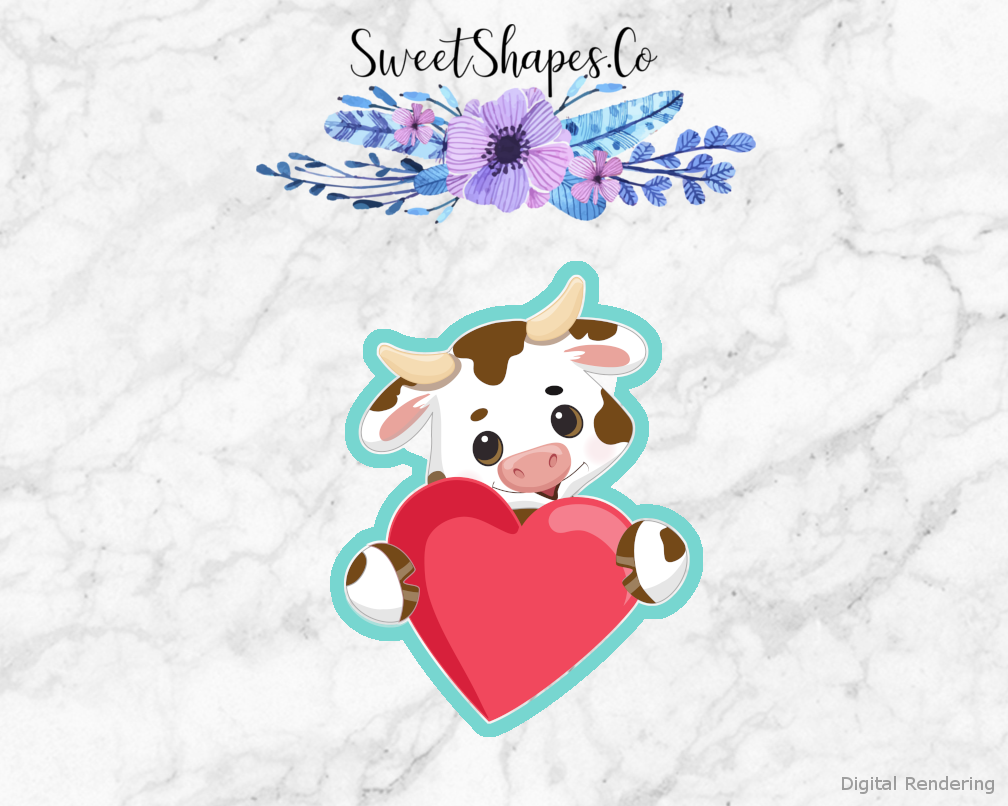 Valentine Cow 1 Cookie Cutter