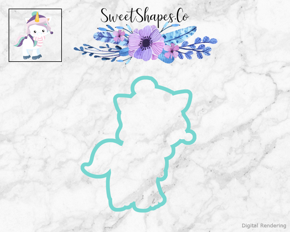 Winter Unicorn 1 Cookie Cutter