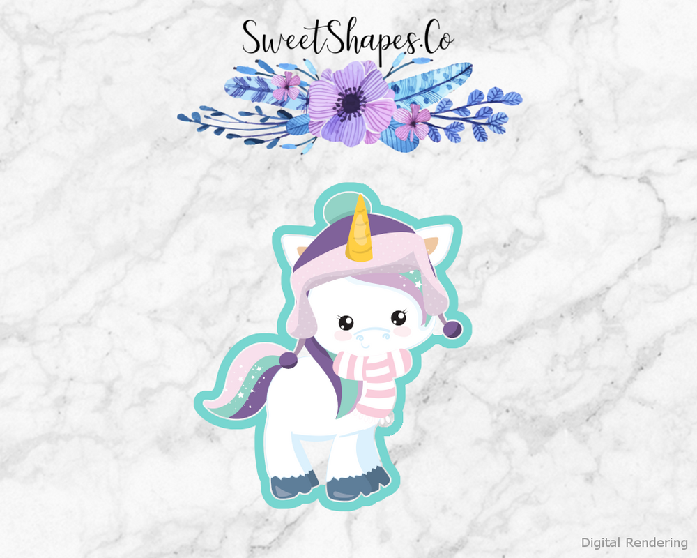 Winter Unicorn 1 Cookie Cutter