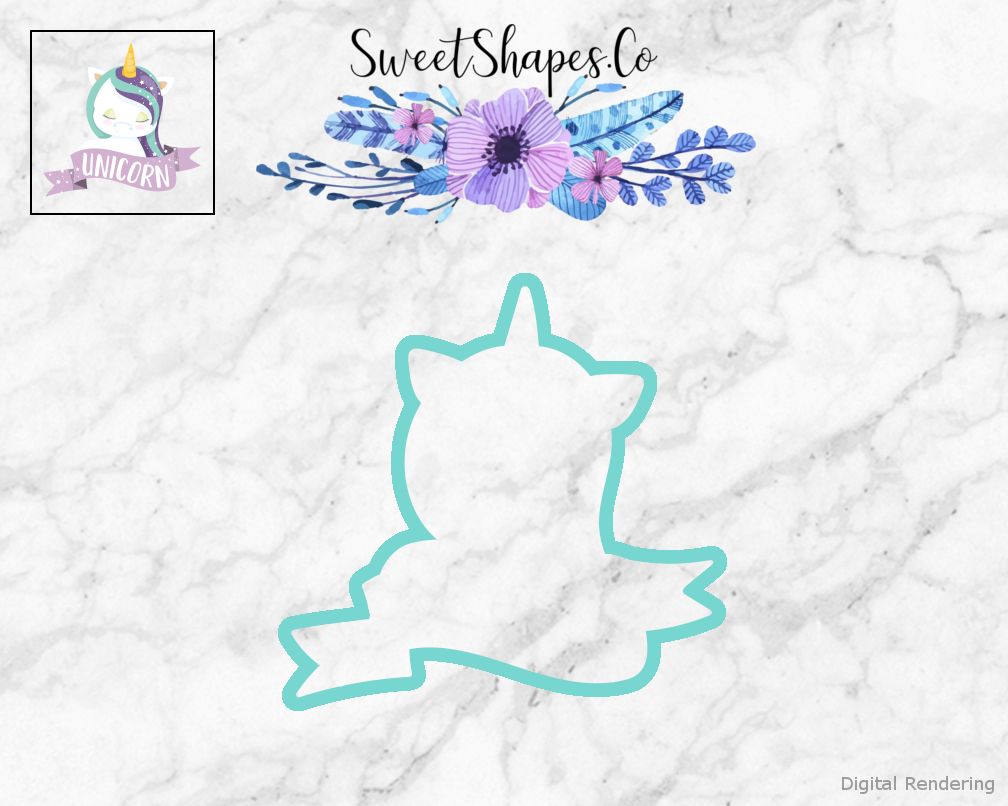 Winter Unicorn Banner Cookie Cutter