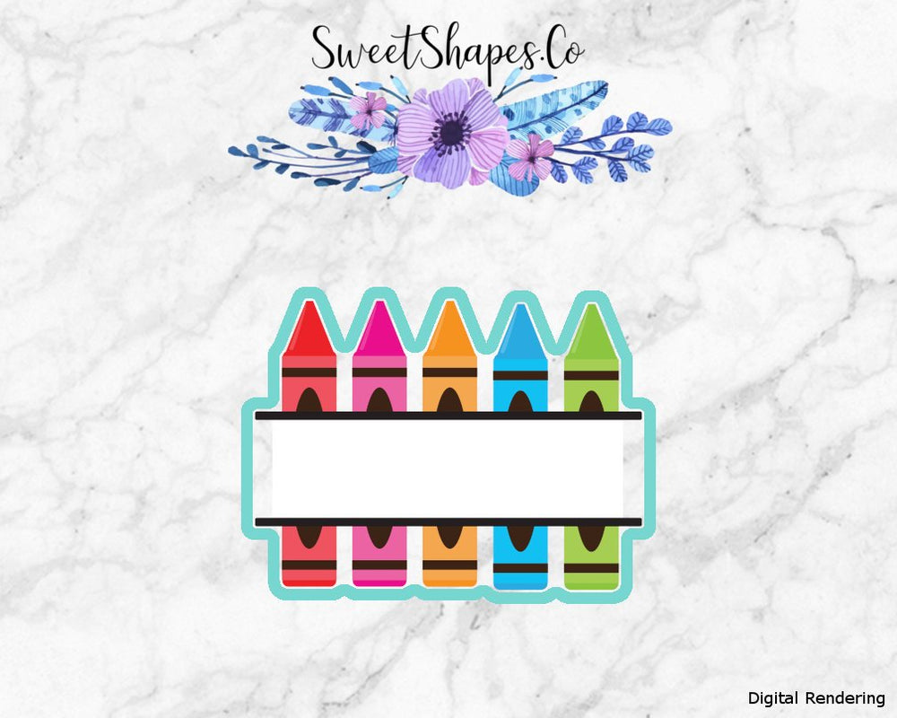Crayon Banner Plaque Cookie Cutter
