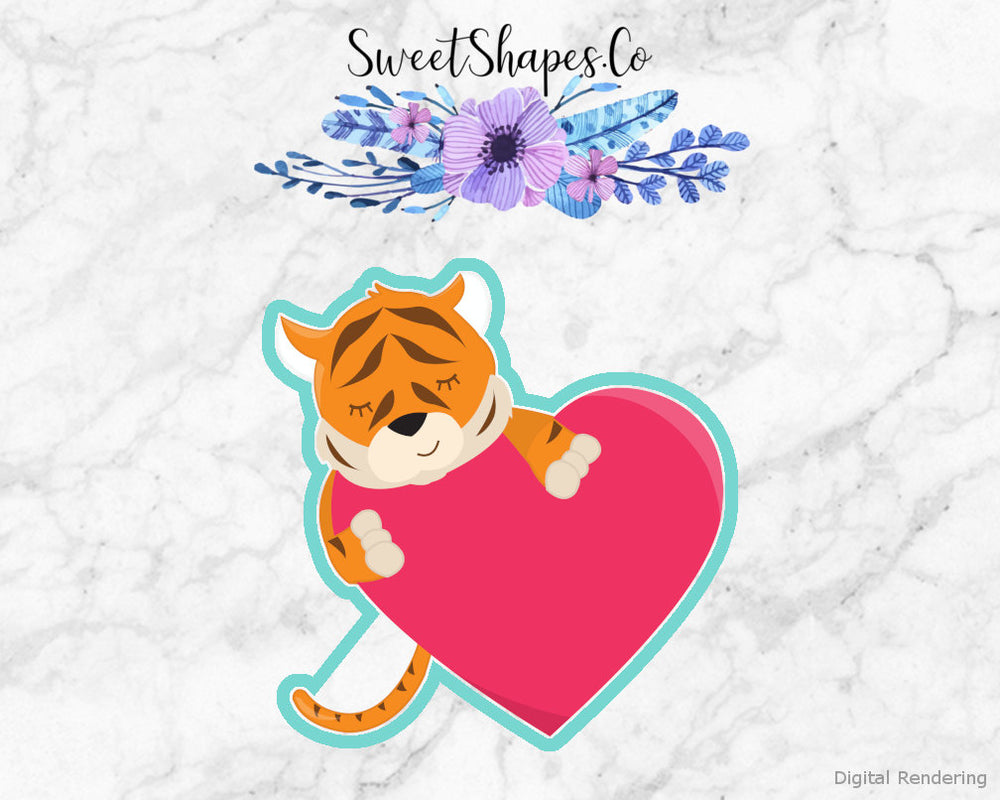 Tiger with Heart Cookie Cutter