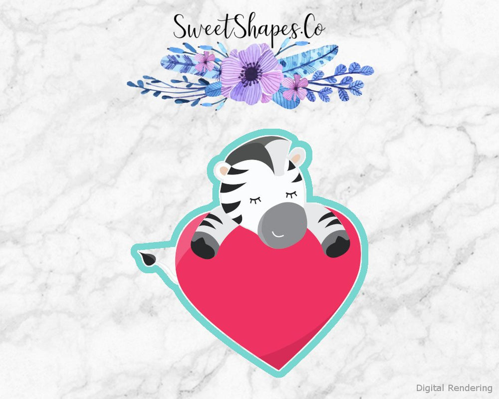 Zebra with Heart Cookie Cutter