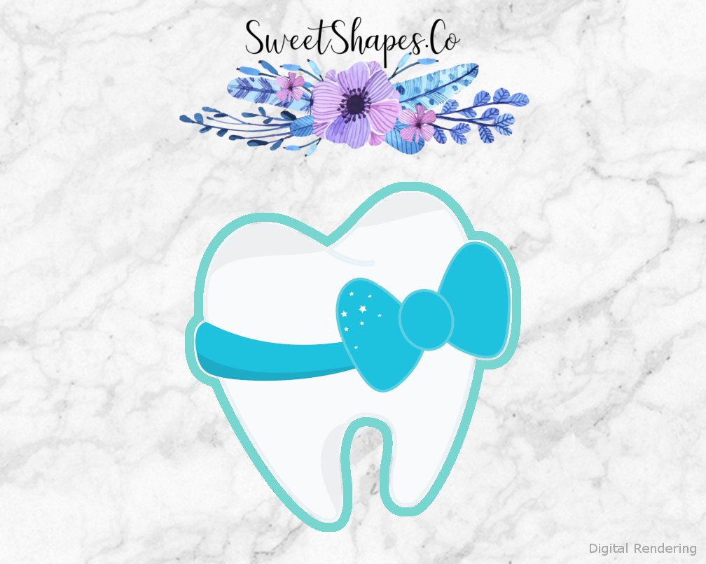 Tooth with a Bow Cookie Cutter