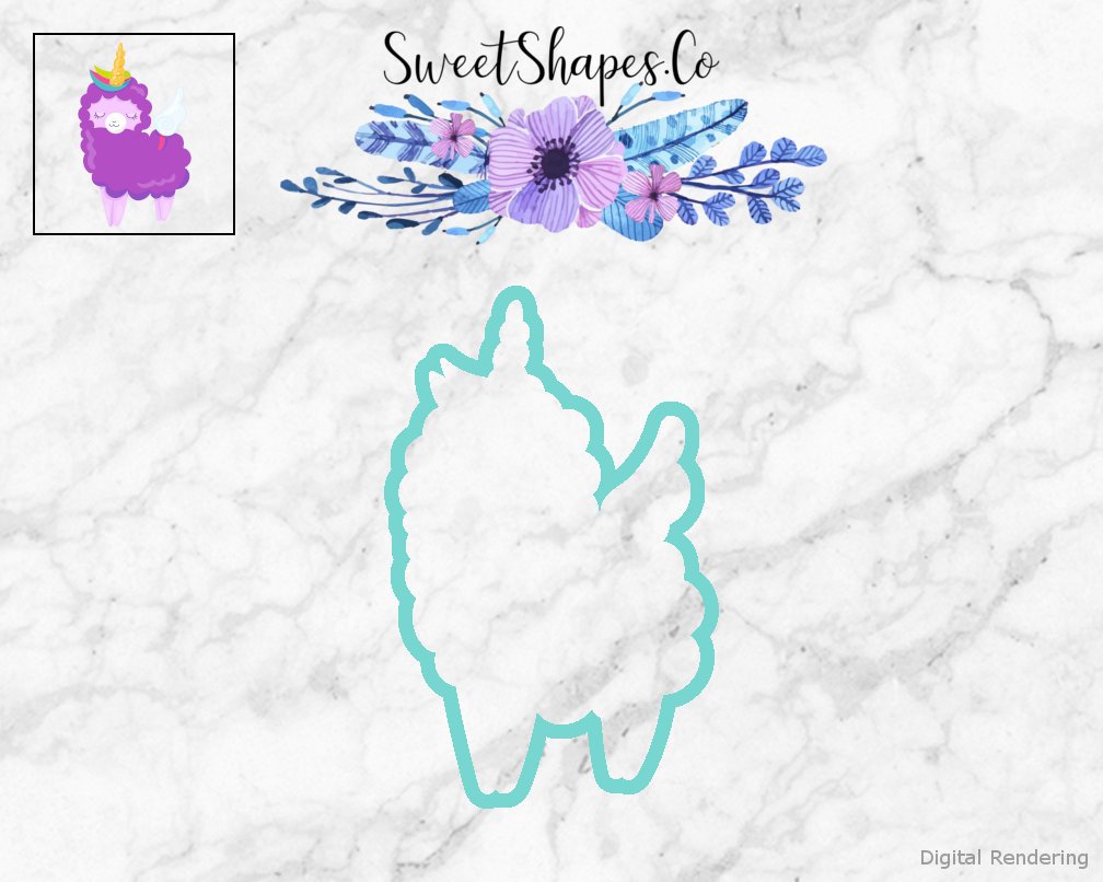Unicorn Llama with Wings Cookie Cutter