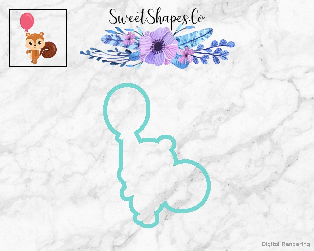 Squirrel with Balloon Cookie Cutter