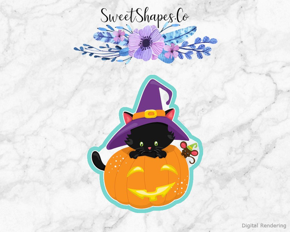 Kitten On Pumpkin Cookie Cutter