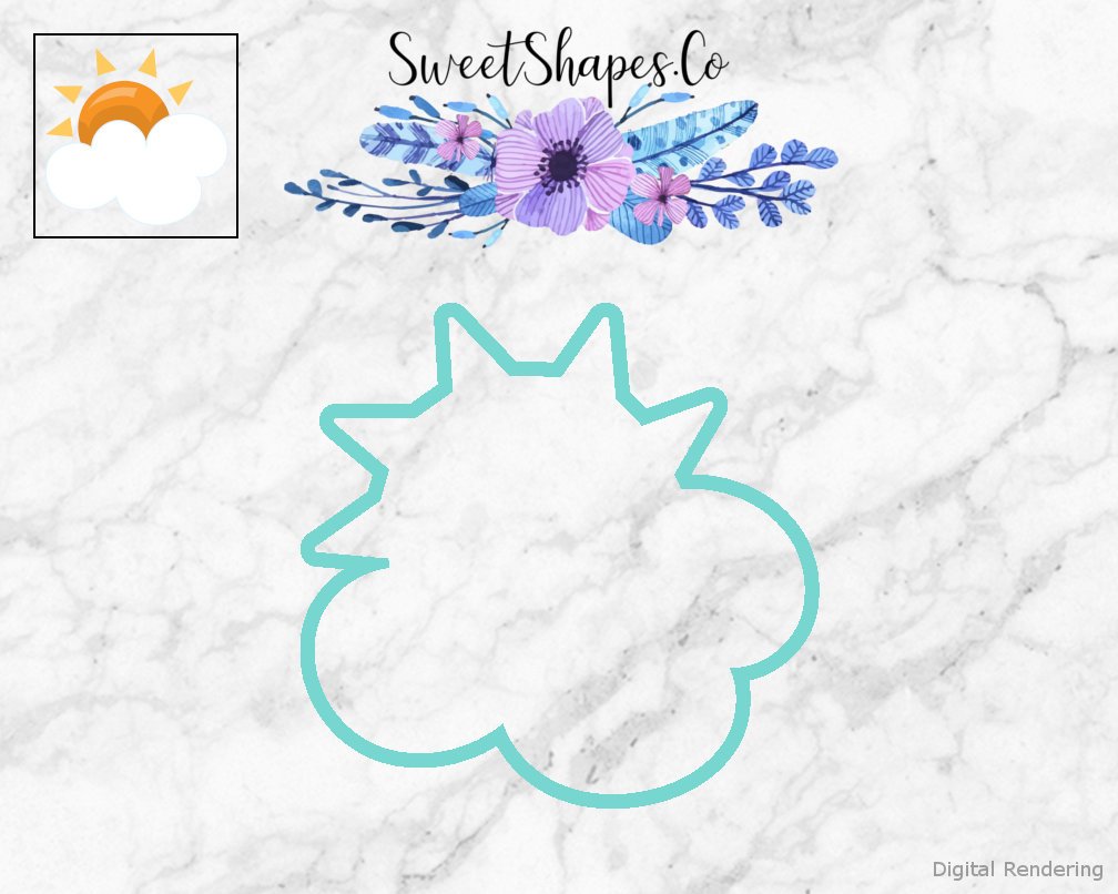 Sun Behind the Clouds Cookie Cutter