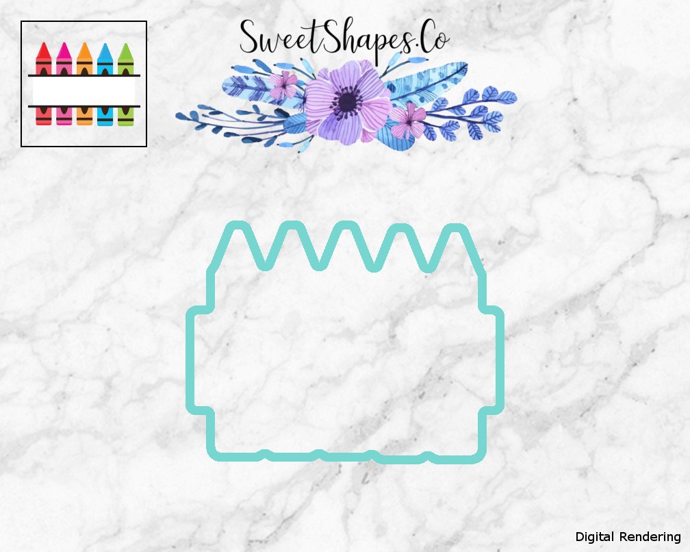 Crayon Banner Plaque Cookie Cutter