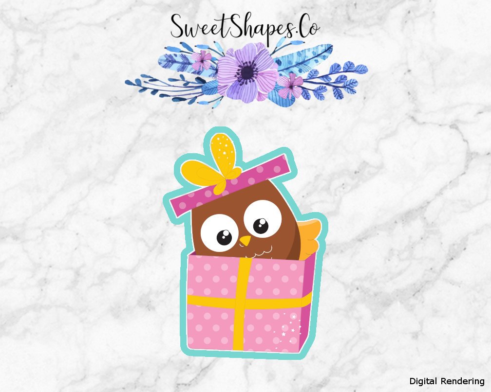 Owl in a Present Cookie Cutter