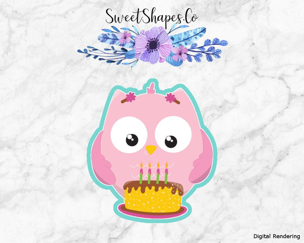 Owl with Cake Cookie Cutter