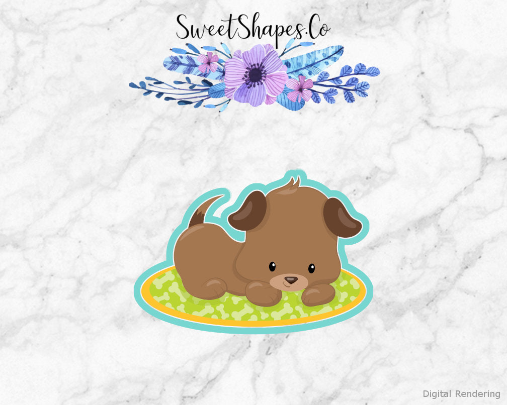 Cute Puppy Laying Down Cookie Cutter