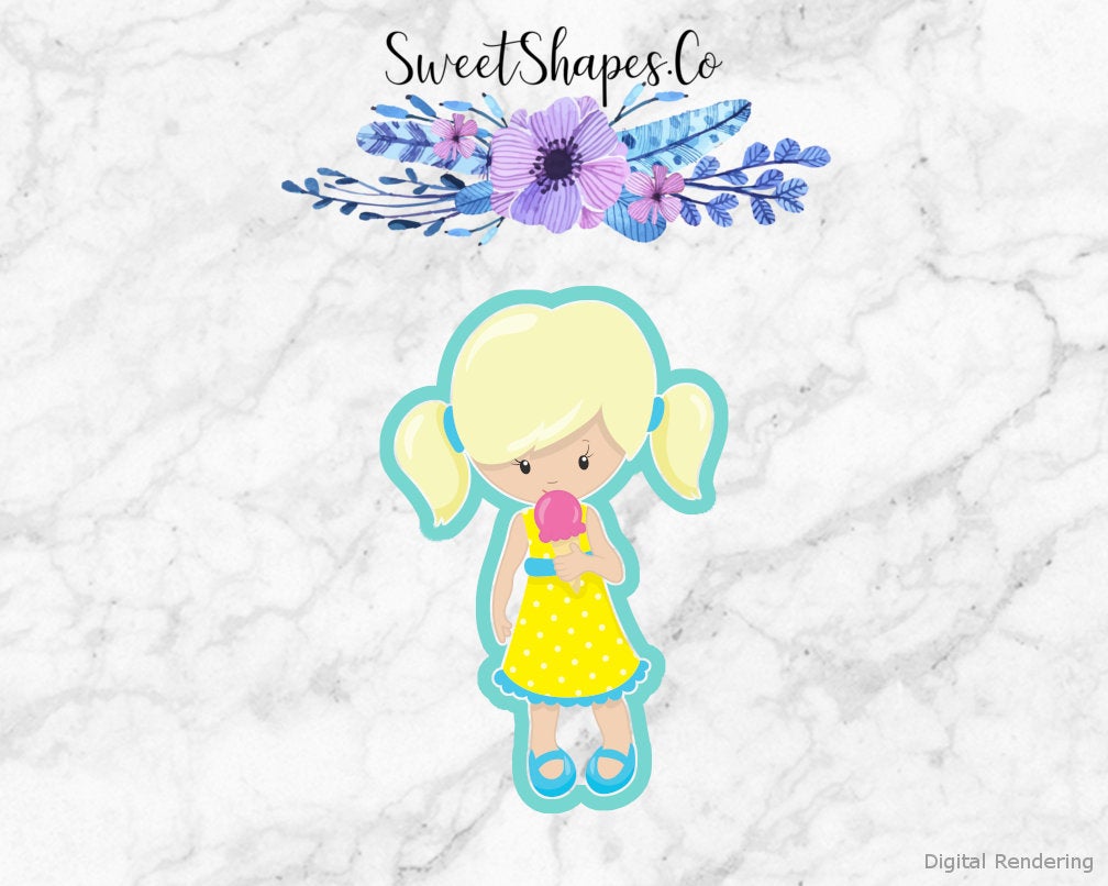 Girl with Ice Cream Cone 1 Cookie Cutter
