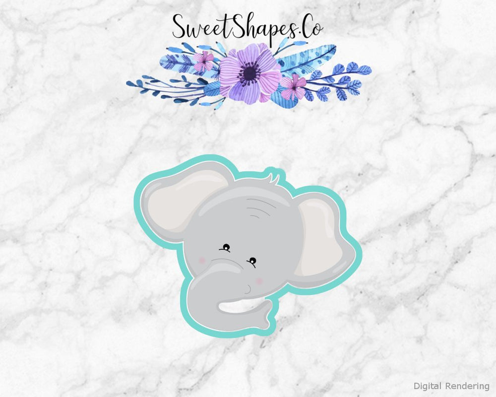 Cute Elephant Face Cookie Cutter