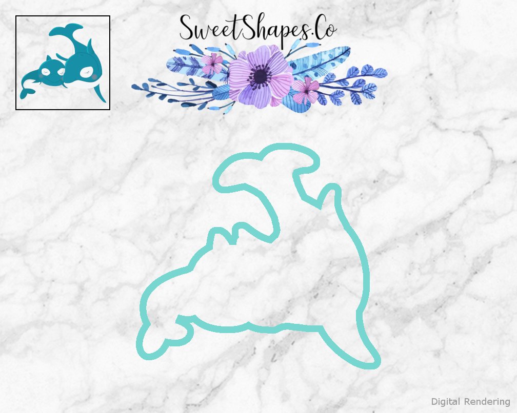 Mother and Baby Dolphin Cookie Cutter
