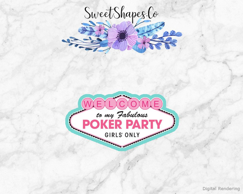 Poker Party Sign Cookie Cutter
