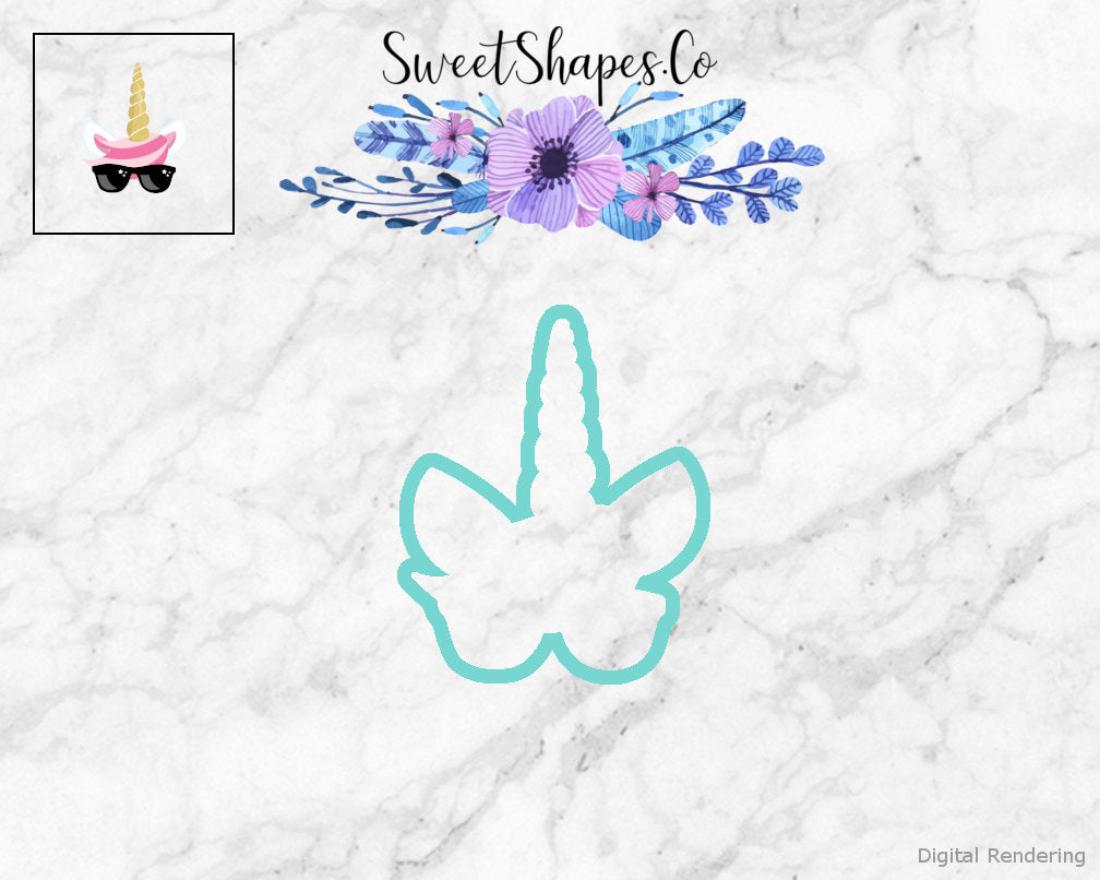 Unicorn Horn with Sunglasses Cookie Cutter