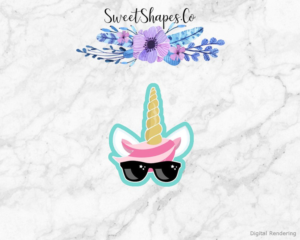 Unicorn Horn with Sunglasses Cookie Cutter