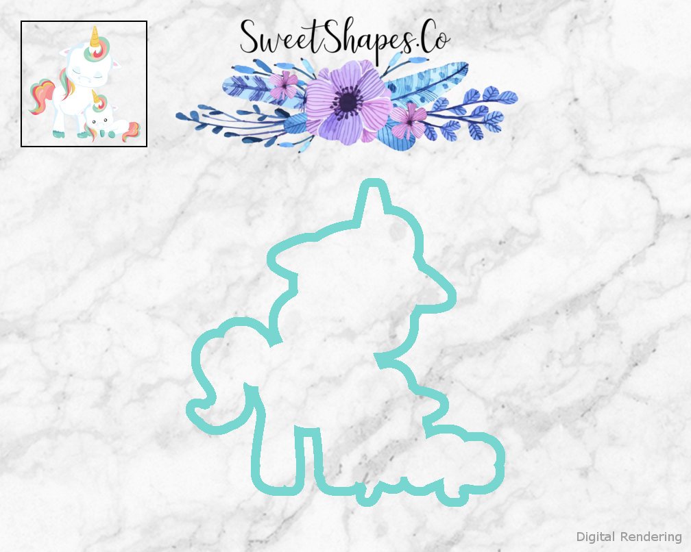 Mother and Baby Unicorn Cookie Cutter