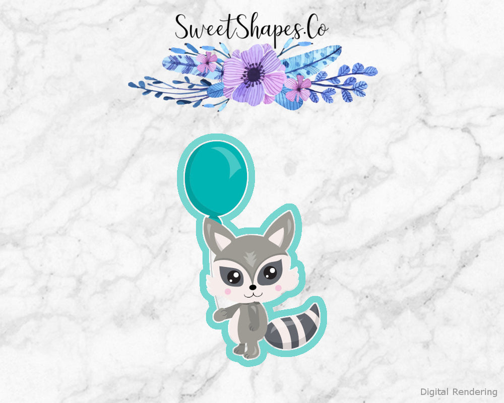 Racoon with Balloon Cookie Cutter