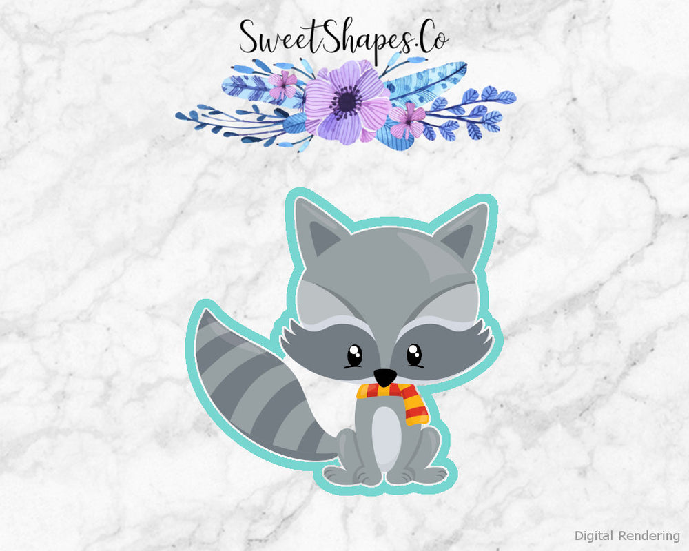 Racoon with Scarf Cookie Cutter