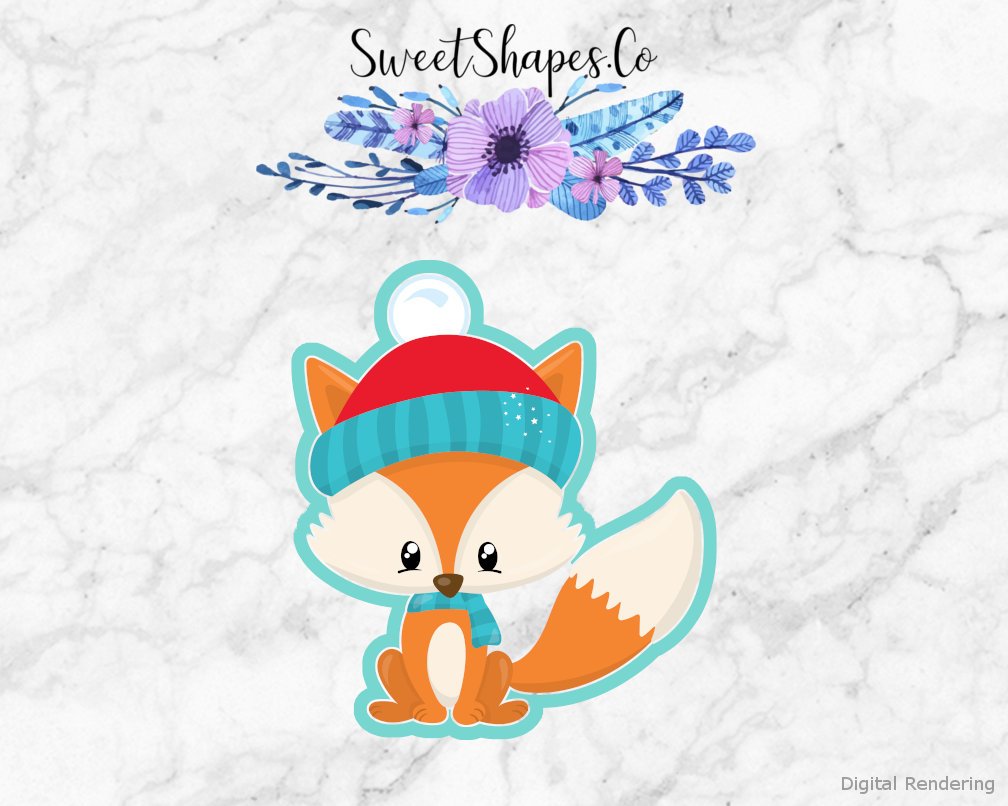 Christmas Woodland Fox with Hat 1 Cookie Cutter
