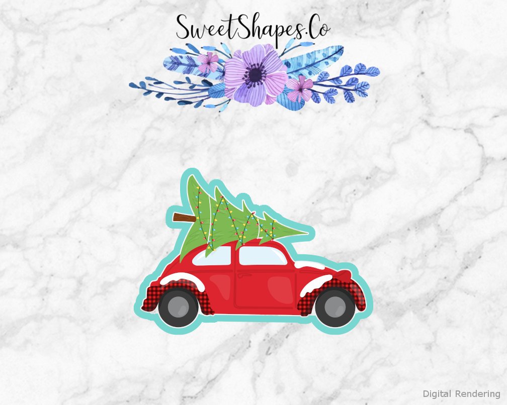 Christmas Car with Tree Cookie Cutter