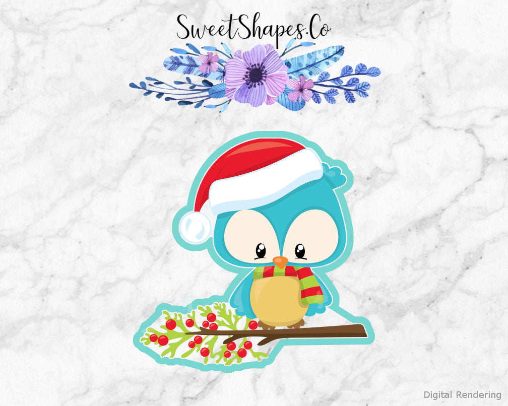 Christmas Owl on a Branch Cookie Cutter