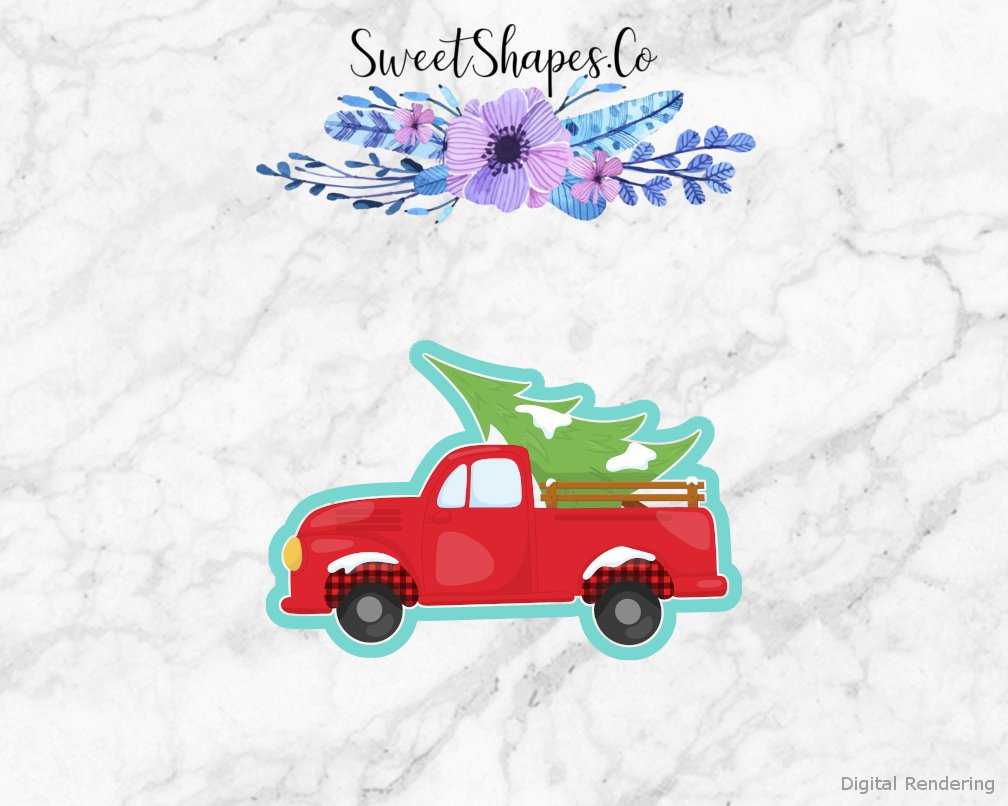 Christmas Truck with Tree Cookie Cutter