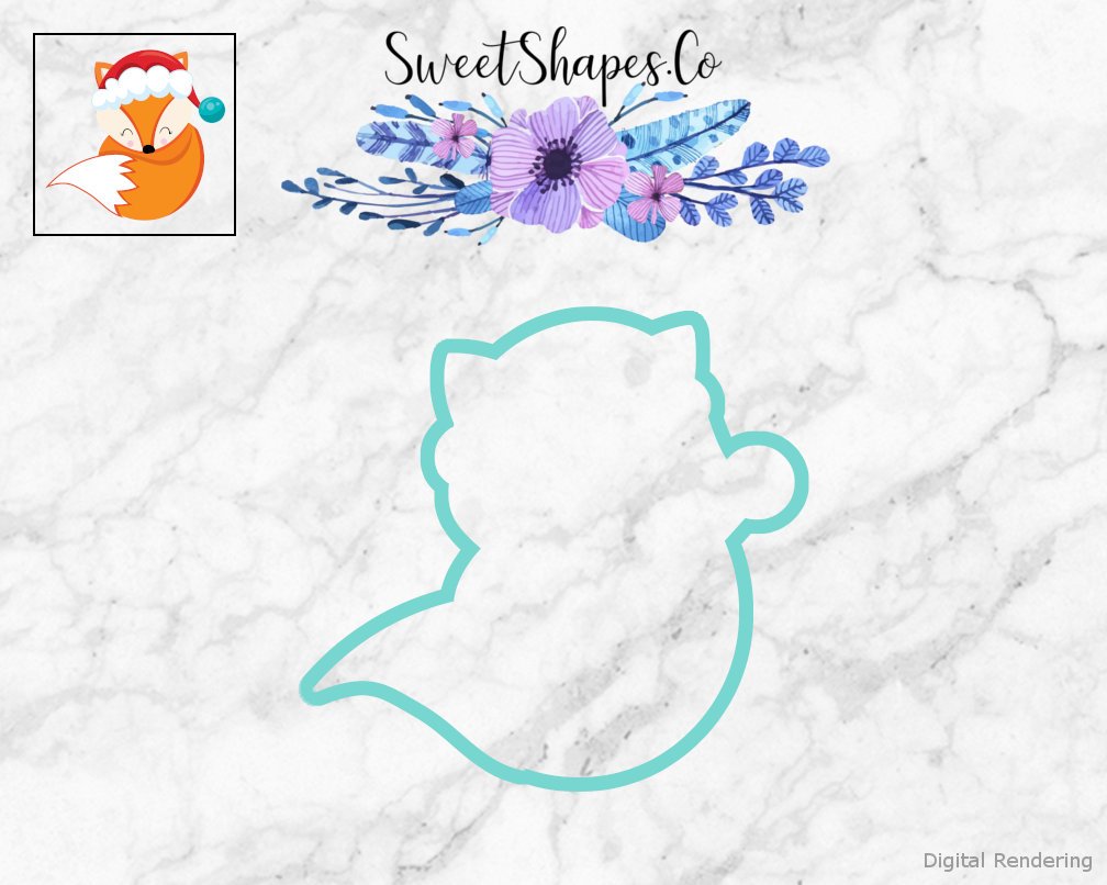 Christmas Woodland Fox with Hat 3 Cookie Cutter