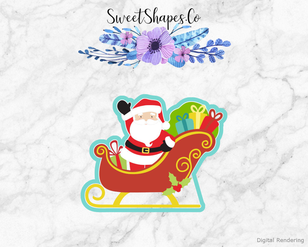 Santa Claus with Sleigh Cookie Cutter