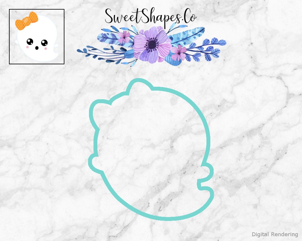 Cute Ghost With Bow Cookie Cutter
