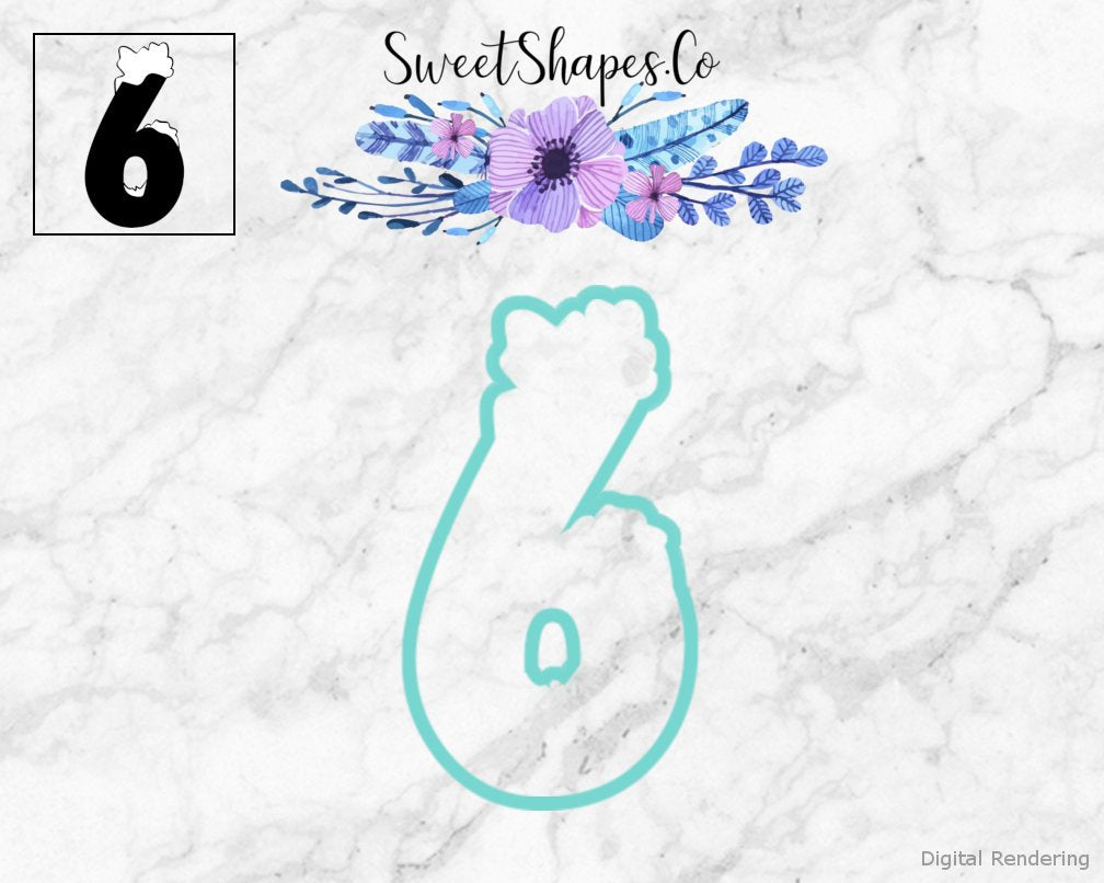 Winter Number 6 Cookie Cutter