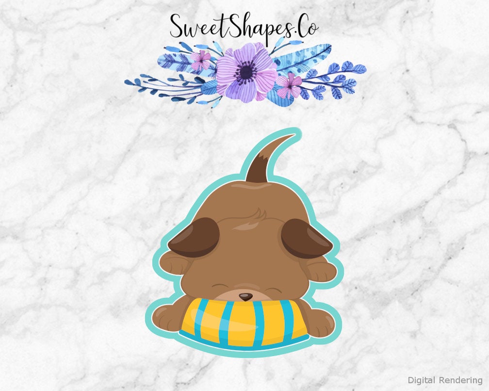 Cute Puppy Eating Cookie Cutter