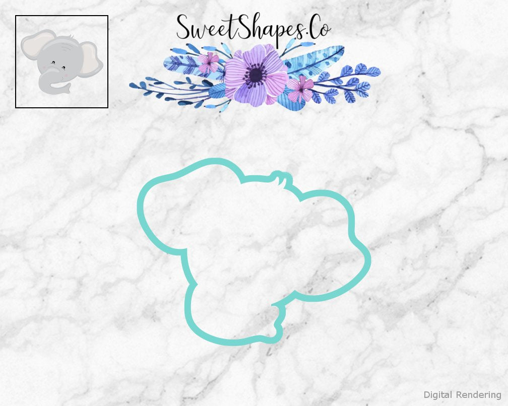 Cute Elephant Face Cookie Cutter