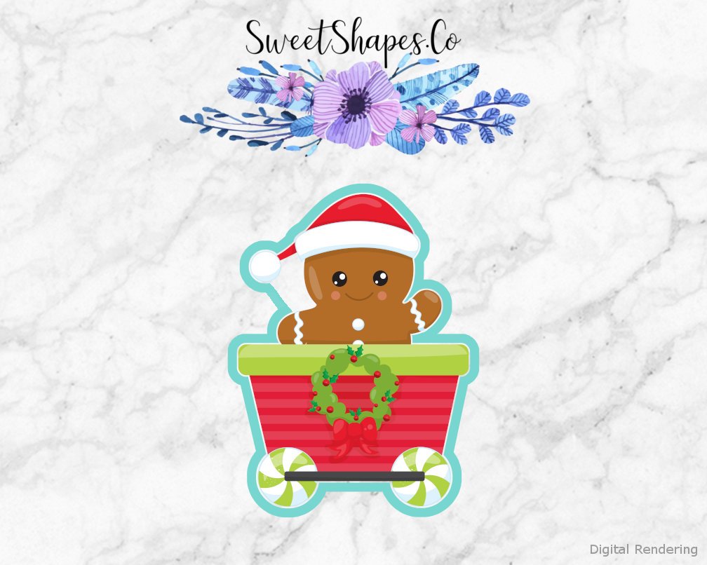 Christmas Train Gingerbread Person Car Cookie Cutter