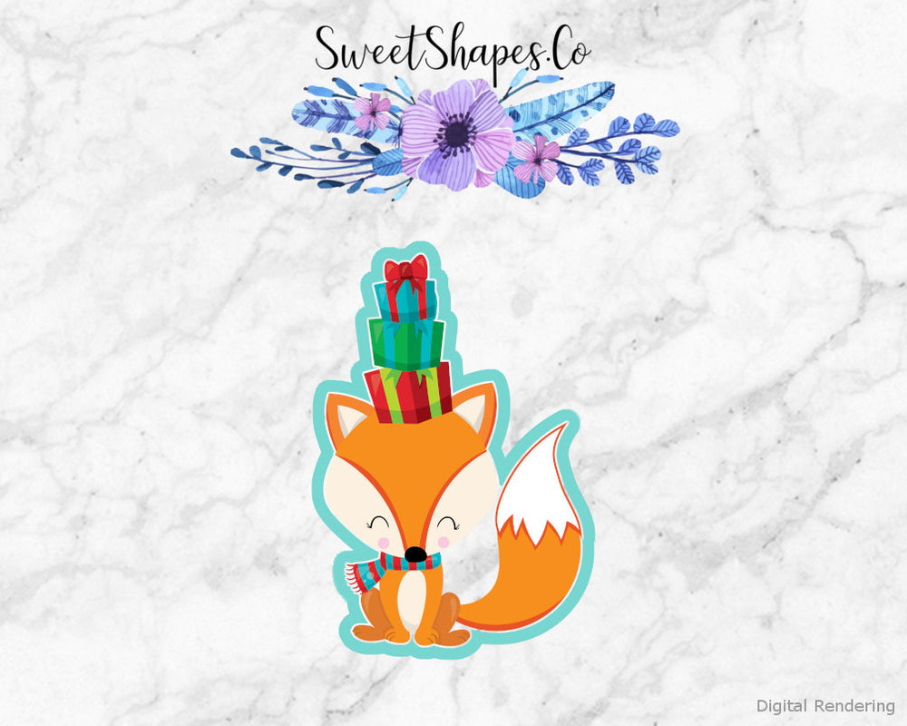 Christmas Woodland Fox with Presents Cookie Cutter