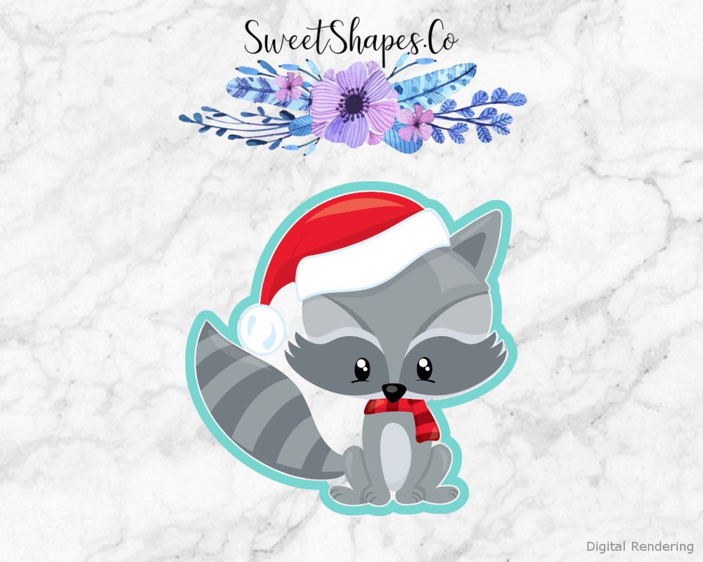 Christmas Woodland Raccoon Cookie Cutter