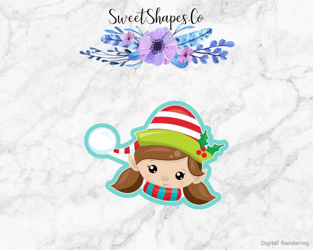 Girl Elf Face 2 Cookie Cutter