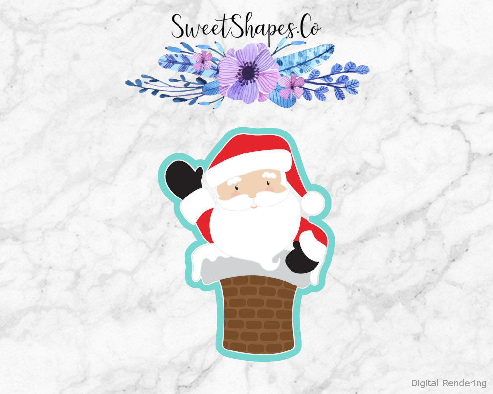 Santa in a Chimney Cookie Cutter