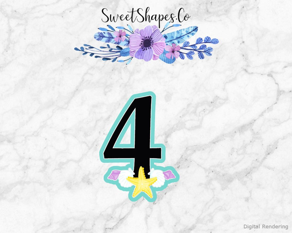 Seashell Number 4 Cookie Cutter