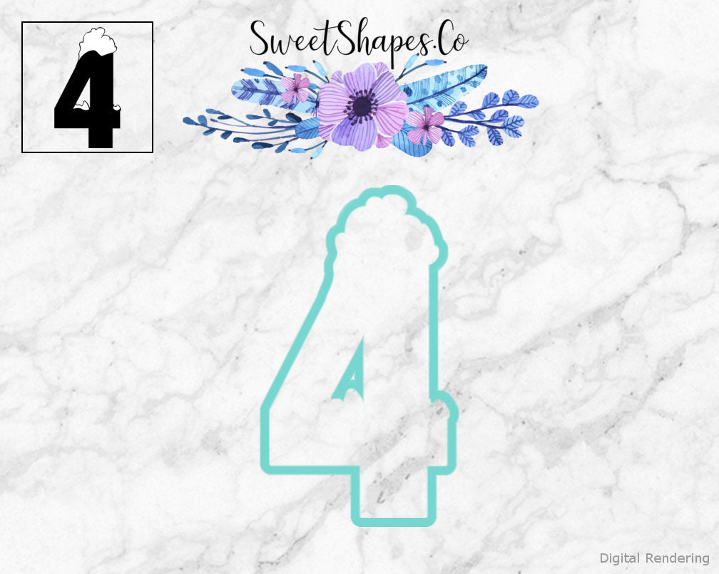 Winter Number 4 Cookie Cutter
